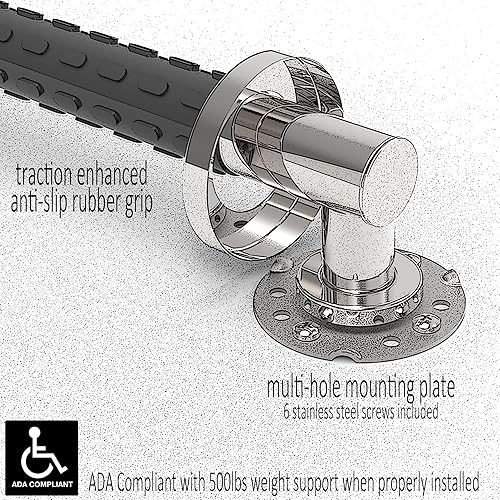 Miniatura 7 de Barra de seguridad para baño, ducha e inodoro para personas mayores y discapacitados, mango de asistencia de equilibrio de ayuda de movilidad