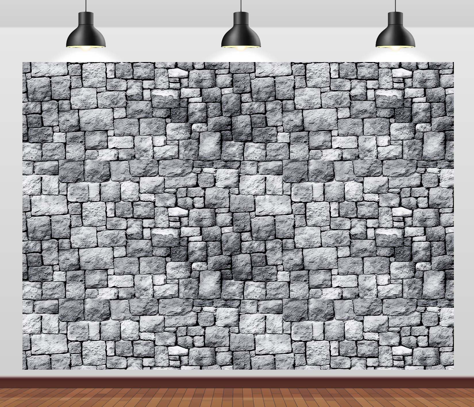 CORFOTO 7x5ft Fabric Grey Stone Brick Wall Photography Backdrop Medieval Castle Wall Decor Kids Party Decorations Halloween Knight Themed Photo Booth