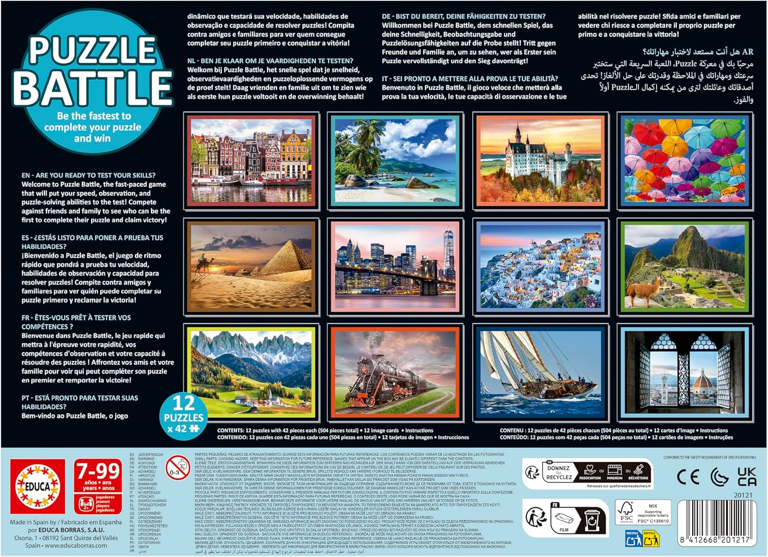 Educa - Puzzle Battle Landscapes. an Authentic Battle of Pieces | Be The First to Complete Your Puzzle to Become The Winner. Ages 7+ (20121)