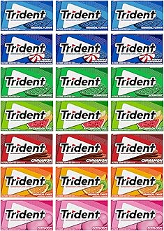 Trident Sugar-Free Chewing Gum Variety Pack Candy, Assorted Flavors, 21 Packs of 14 Pieces (294 Total Pieces)
