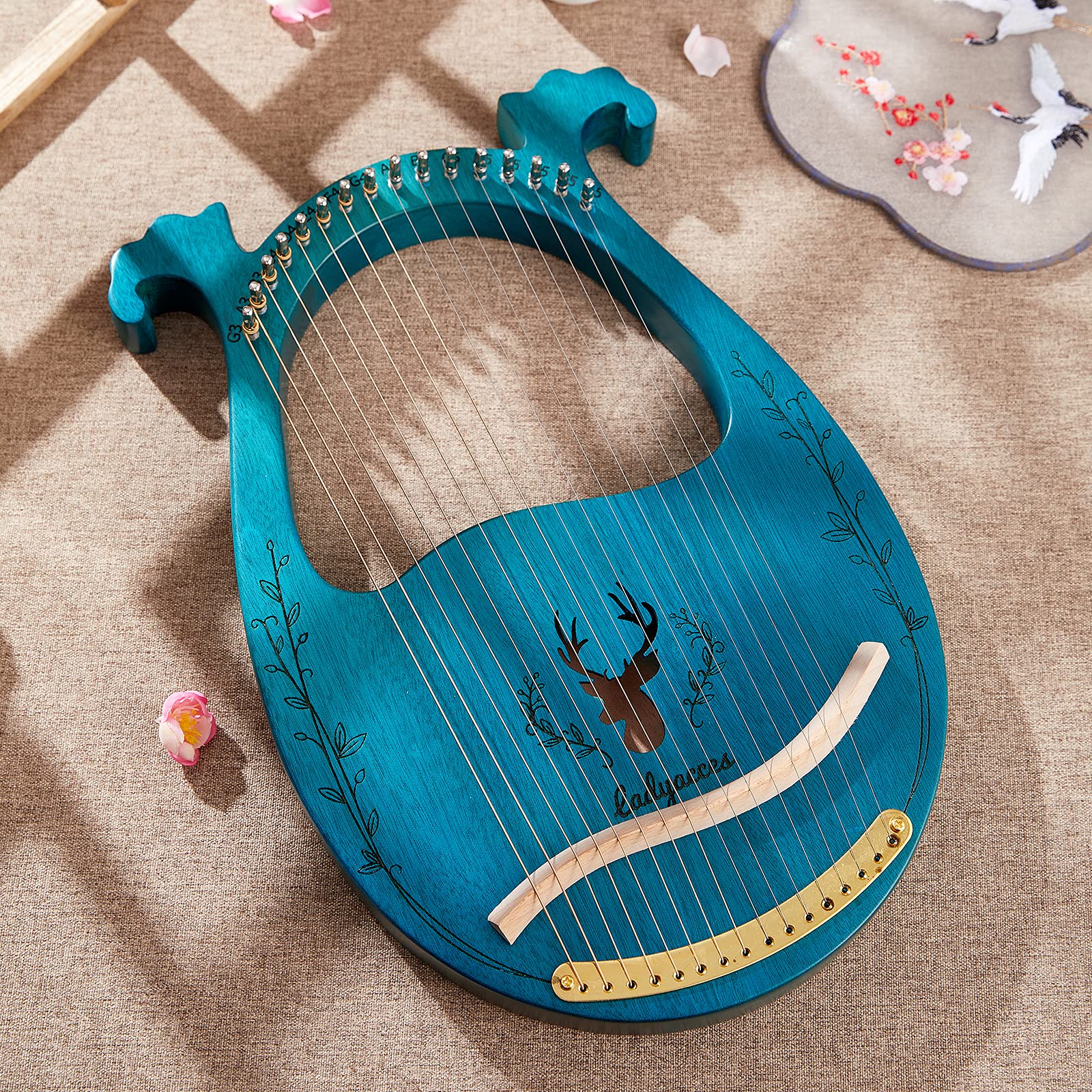 Ladyacces LC-30 Arpa Lira, 16 Corde In Metallo Sella In Osso Sella In