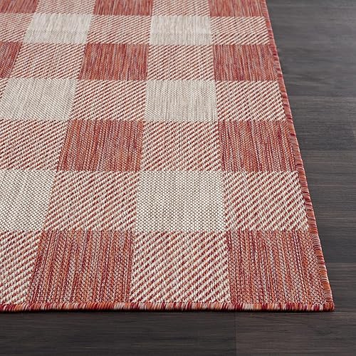 Miniatura 5 de CAMILSON Alfombra moderna para interiores o exteriores, para patio, cocina, vestíbulo o pasillo, lavable, de 8 x 10 pies, búfalo, cobre y gris