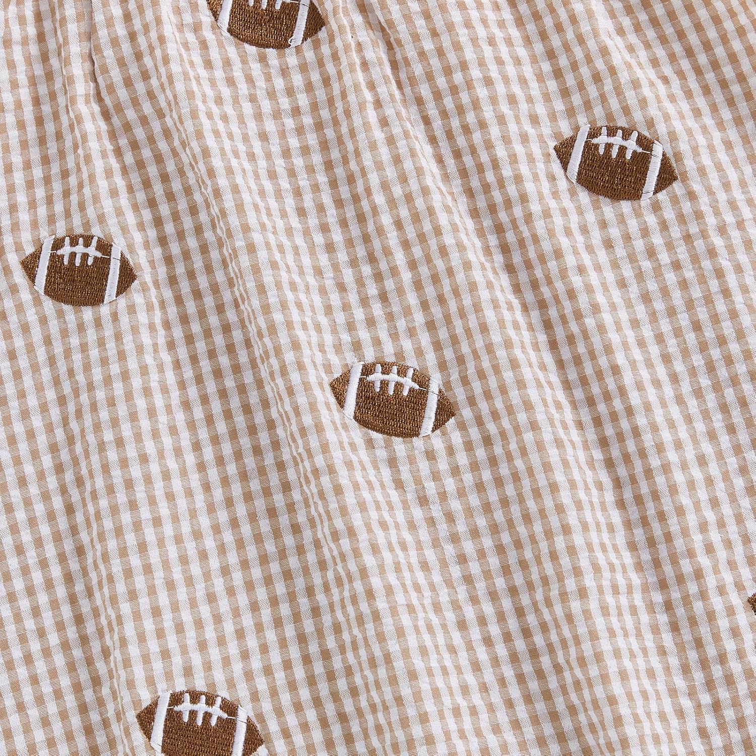 Toddler Baby Girl Football Outfit Smocked Dress Rugby Romper Long Sleeve Plaid Fall Kids Girls Football Dresses - Image 7