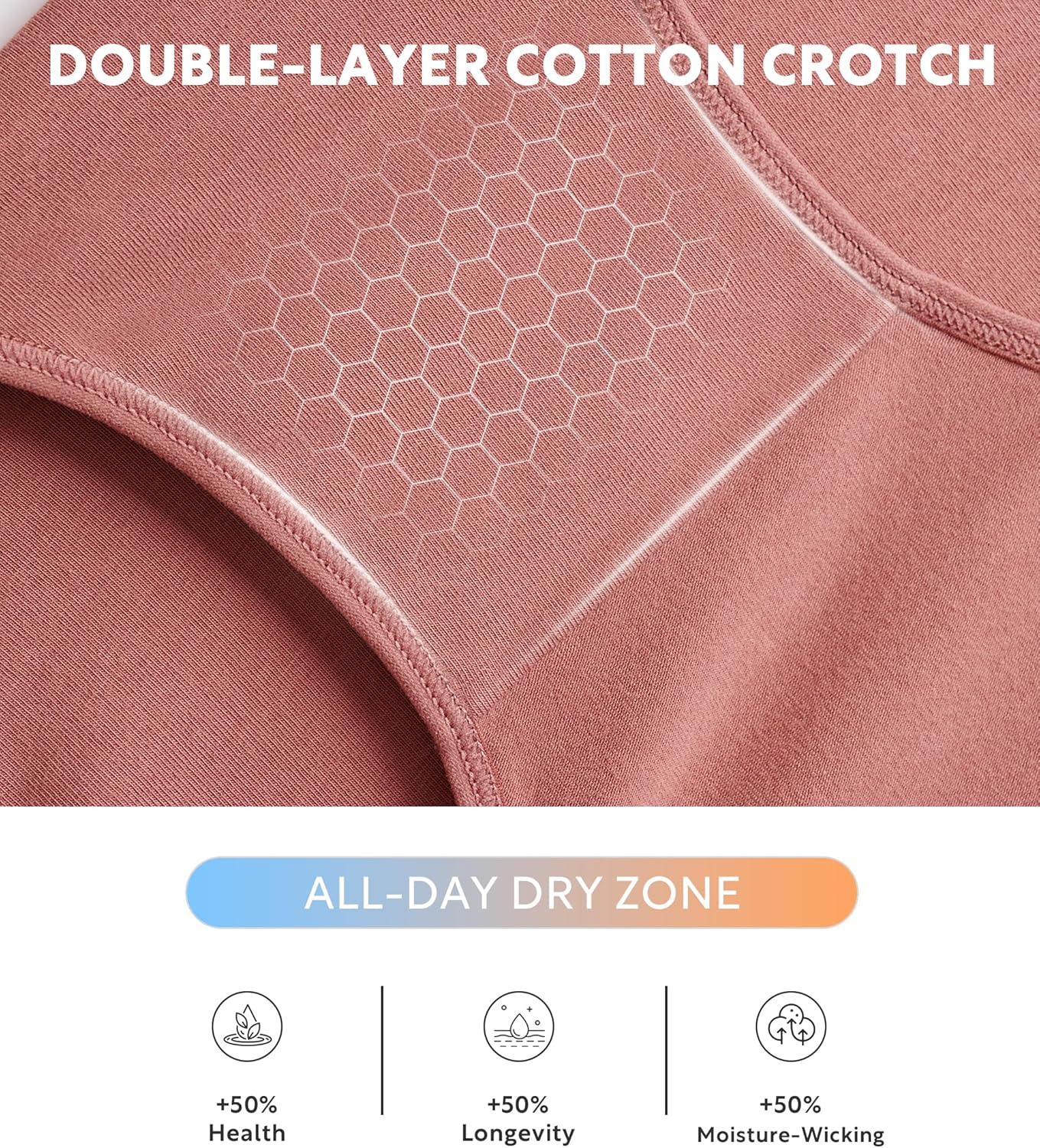 DAVID ARCHY Cotton High Waisted Underwear for Women Tummy Control Panties Full Coverage Briefs 4 Pack Regular & Plus Size - Image 7