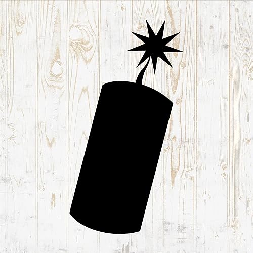 Adhesivo de vinilo de 6 pulgadas para pared, botella, teléfono, automóvil, hogar, bicicleta, laptop, silueta, arma munición, bomba de mano,