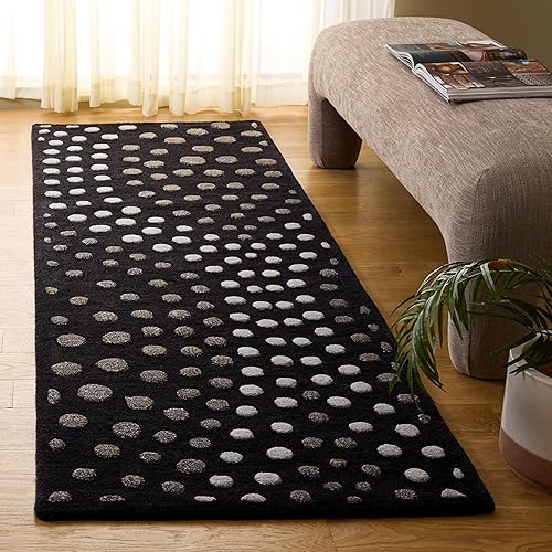 Miniatura 22 de SAFAVIEH Soho Collection SOH654A - Alfombra decorativa de lana y viscosa de 2 pies 6 pulgadas x 4 pies, color gris oscuro Gris