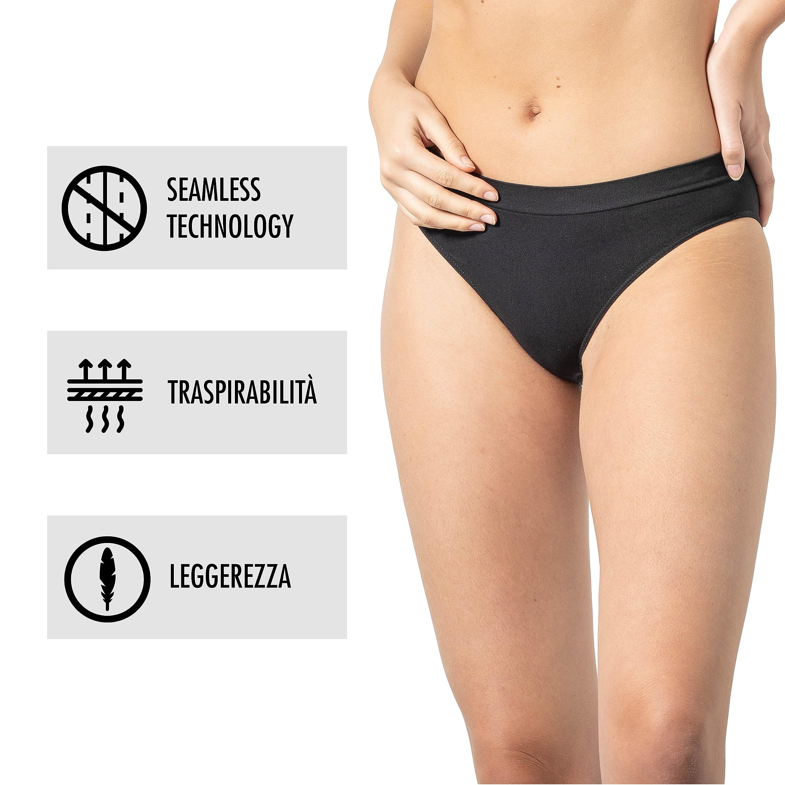 Risalti Mutande Donna Classiche Microfibra 3 pz - Intimo Donna, Slip Donna Senza Cuciture, più Morbide delle Mutande Donna Cotone, Women Underwear- Made in Italy