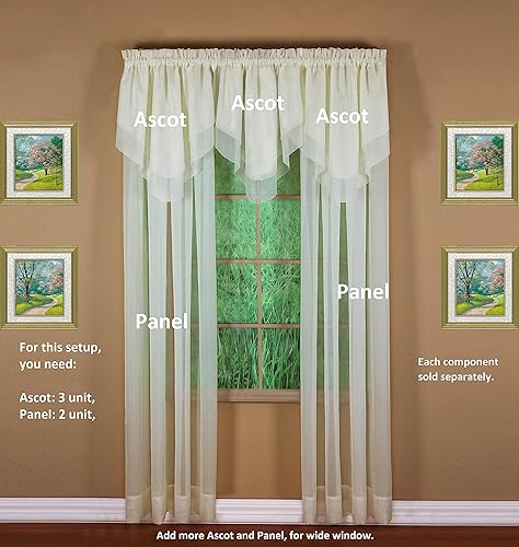 Miniatura 5 de Today's Curtain Emelia Original Voile Ascot 25 pulgadas, crudo, 40 pulgadas de ancho x 25 pulgadas de largo