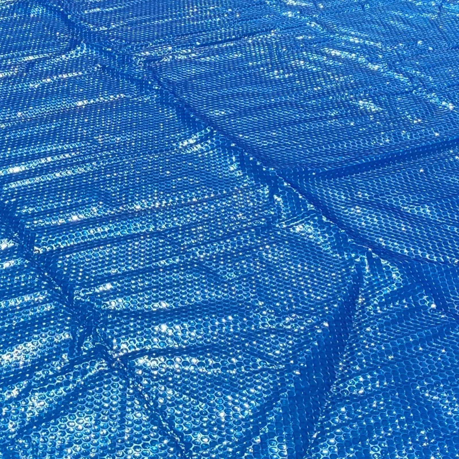 Bache Solaire 505 x 305 cm - Ovale - Bleu - pour Piscine Acier
