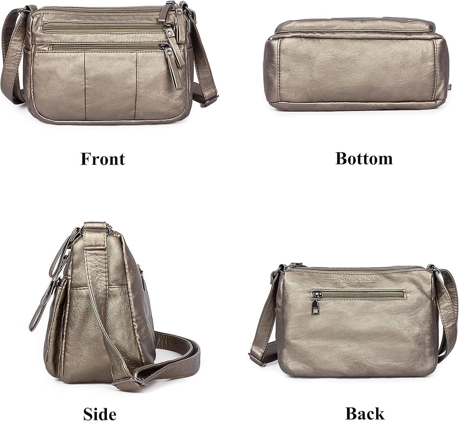 VOLGANIK ROCK Purses for Women Soft PU Leather Shoulder Bag Ladies Crossbody Purse and handbags Lightweight Pocketbook - Image 4