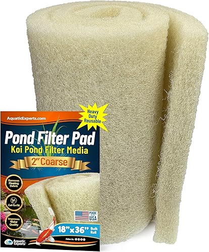 Miniatura 30 de Aquatic Experts Almohadilla de filtro de estanque gruesa beige – 1.25 pulgadas de grosor – Rollo a granel para estanque de agua para jardín