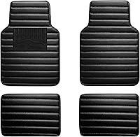 Vista 9 de FH Group Tapetes de lujo de ajuste universal para todas las estaciones, de piel sintética resistente, color beige, diseño de diamante con respaldo