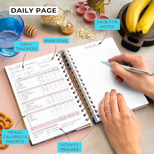 Miniatura 6 de PLANBERRY Food Journal Premium  Planificador de nutrición  Rastreador de dieta y calorías  Diario de comidas y ejercicios  Diario de pérdida de peso