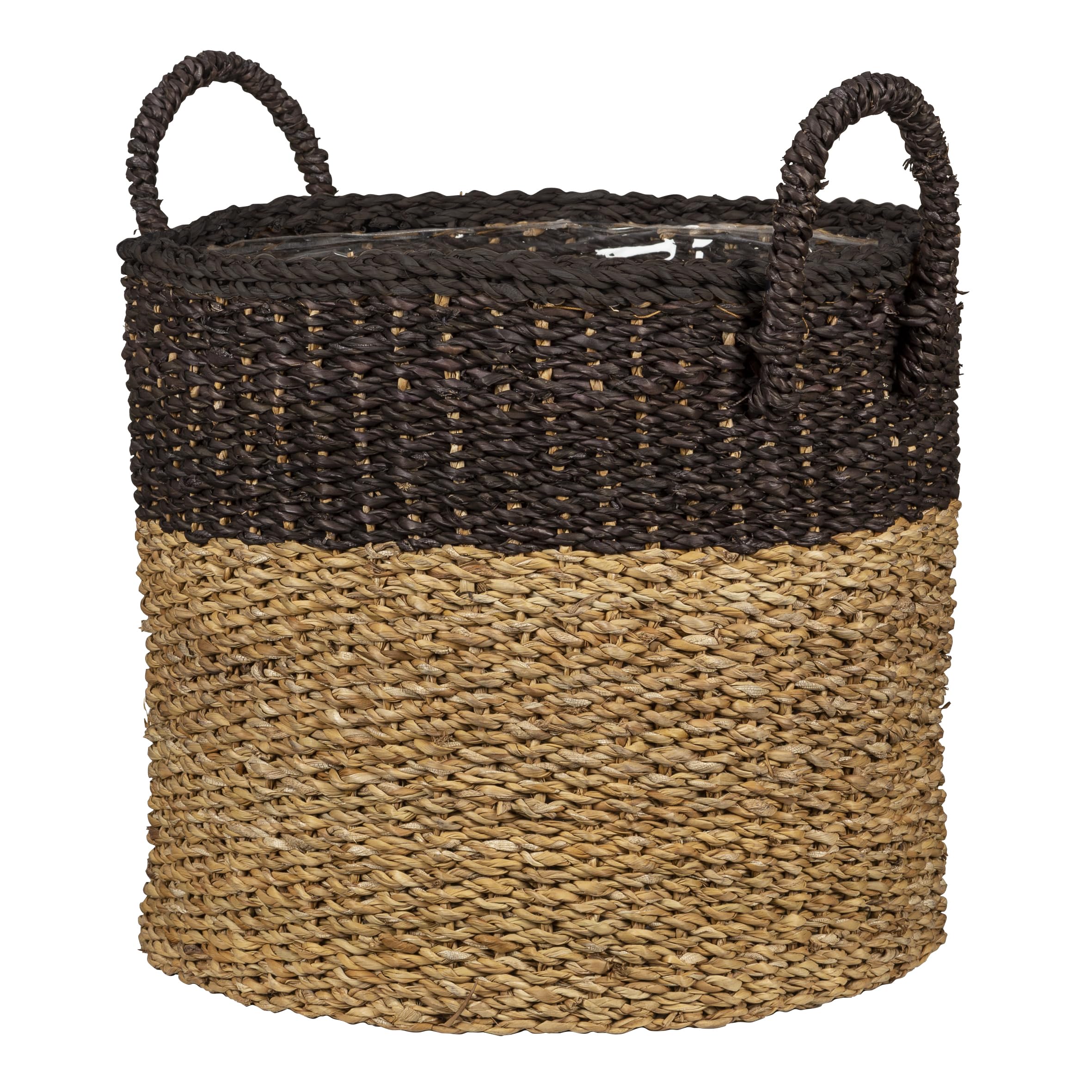 Scheurich Seegras 23, Korbgefäß/Korb-Pflanzgefäß/Korbtopf mit Griffen aus Seegras Farbe: Nut Brown, 24 cm Durchmesser, 20 cm hoch, 7,5 l Vol.