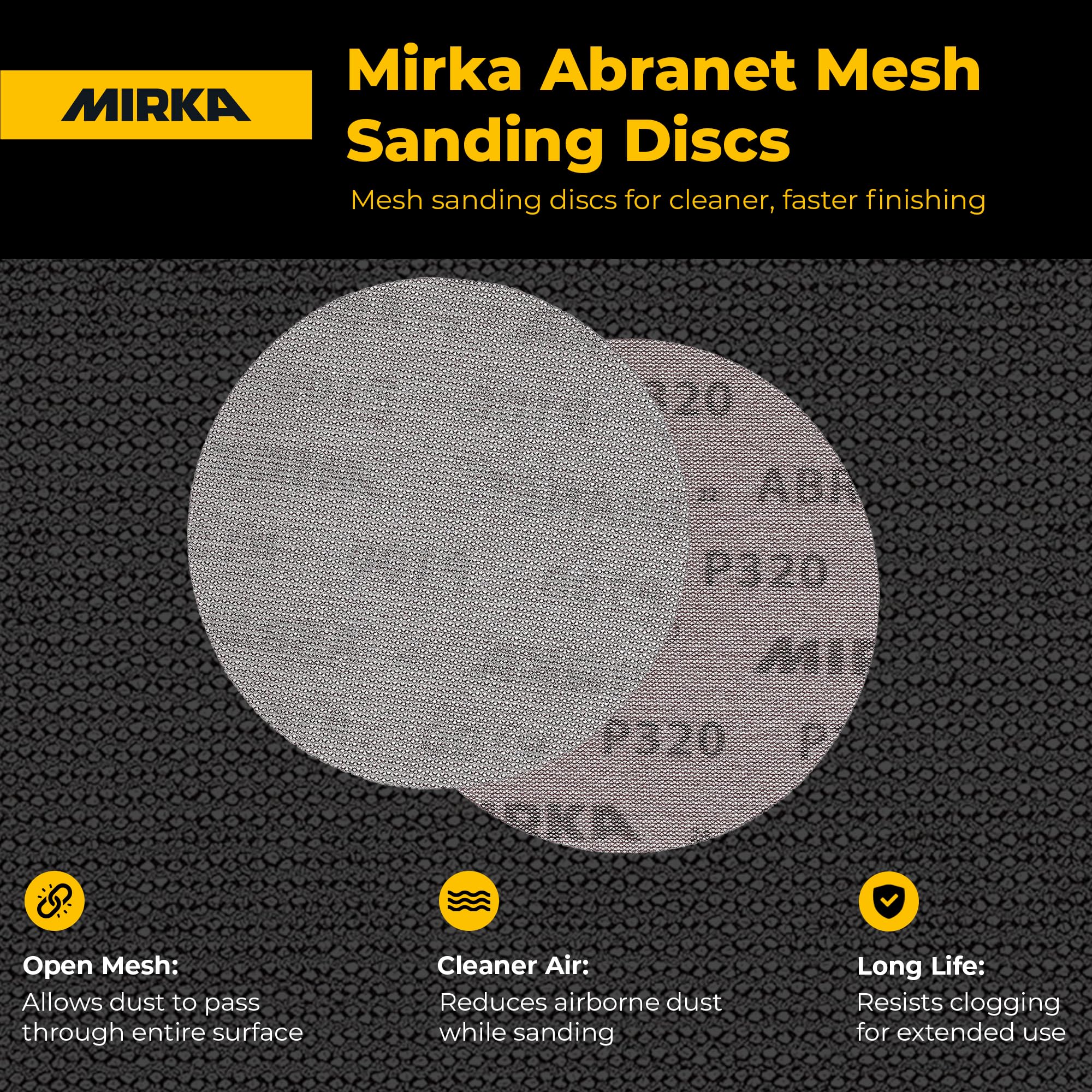 Mirka Abranet 9A-232-120 - Disco de lija de 12,7 cm, grano 120, 50 unidades
