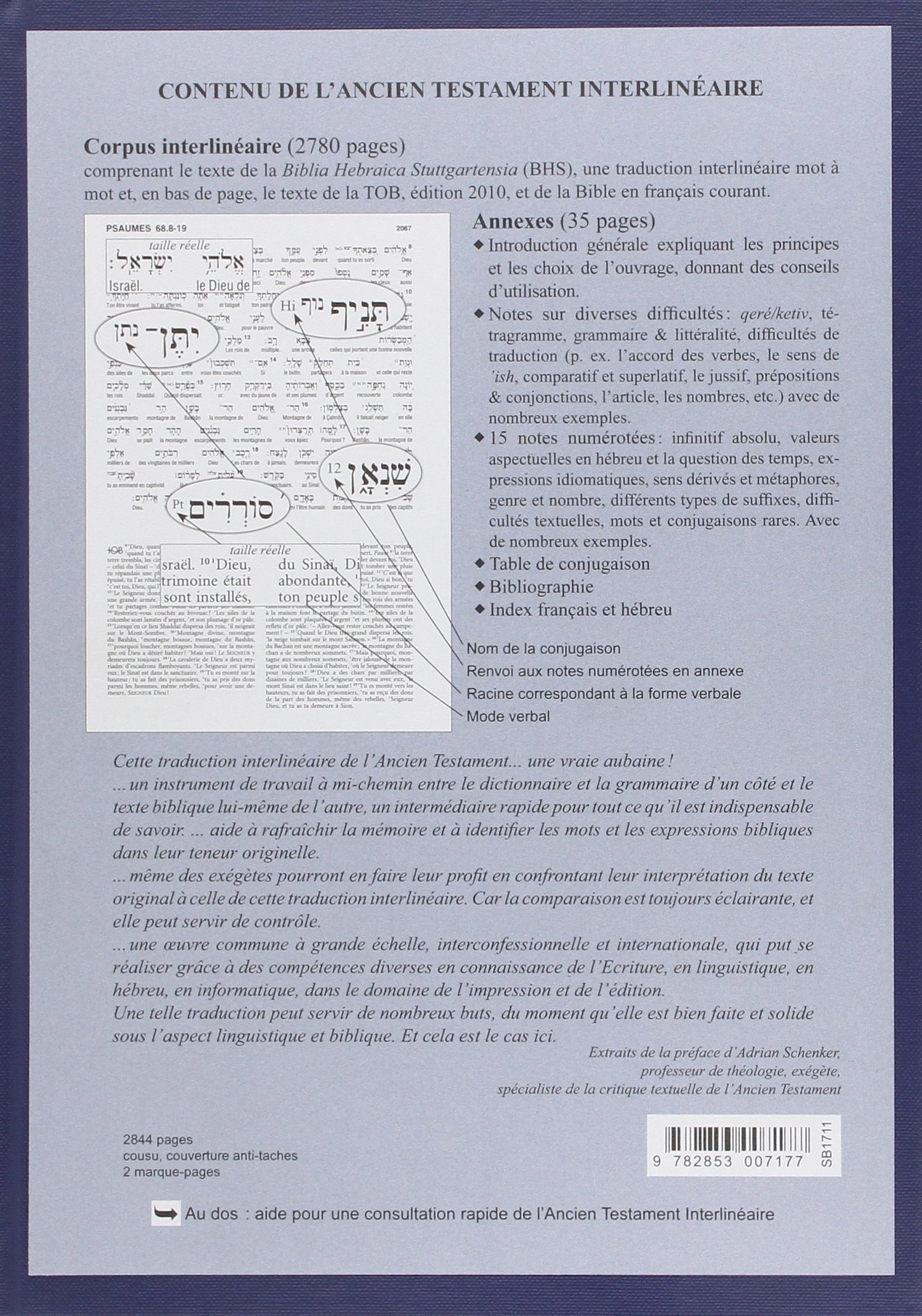 Ancien Testament: interlinéaire hébreu-français