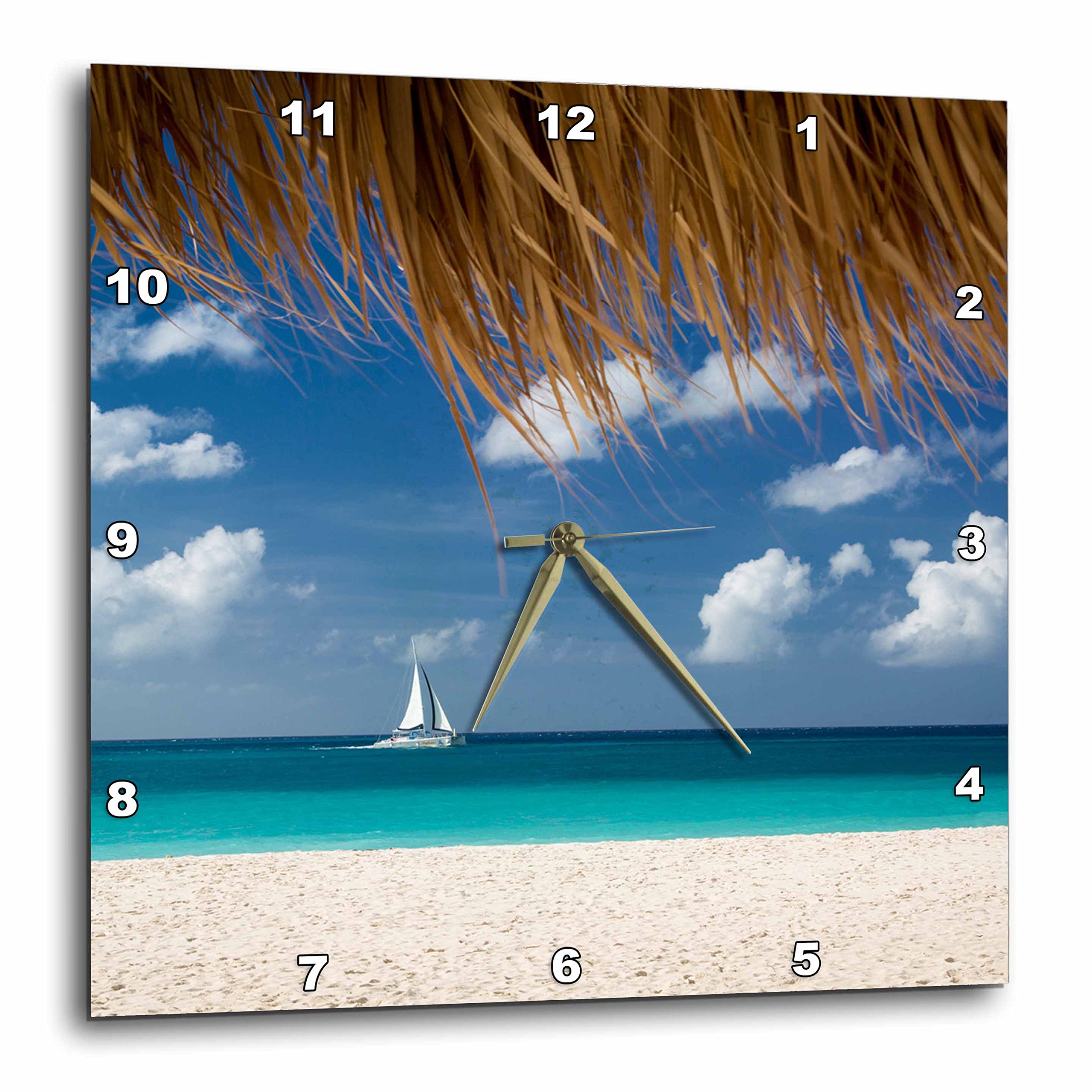 Horloge murale blanche 3dRose Drapeau 10x10 horloge carrée de salon