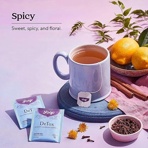 Miniatura 4 de Yogi Tea DeTox Tea - 16 bolsitas de té por paquete (6 paquetes) - Té de desintoxicación orgánico para el apoyo de la digestión y la circulación -