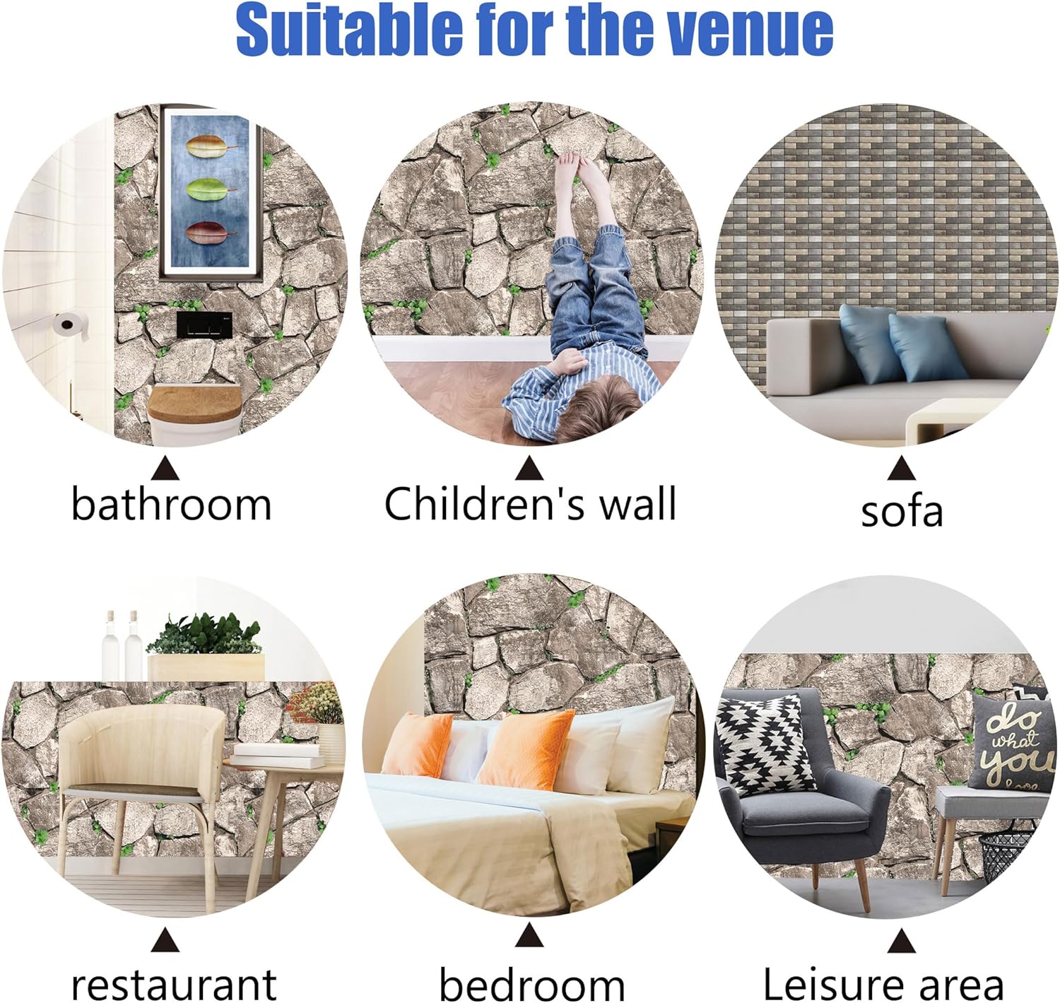 3D Panels Peel and Stick,Simulated Stone Wall,PVC Waterproof Self Adhesive Decorative for Interior Wall Decor,Living Room,TV Background,Study Room 10 Pcs 11.81x11.81 Inches.