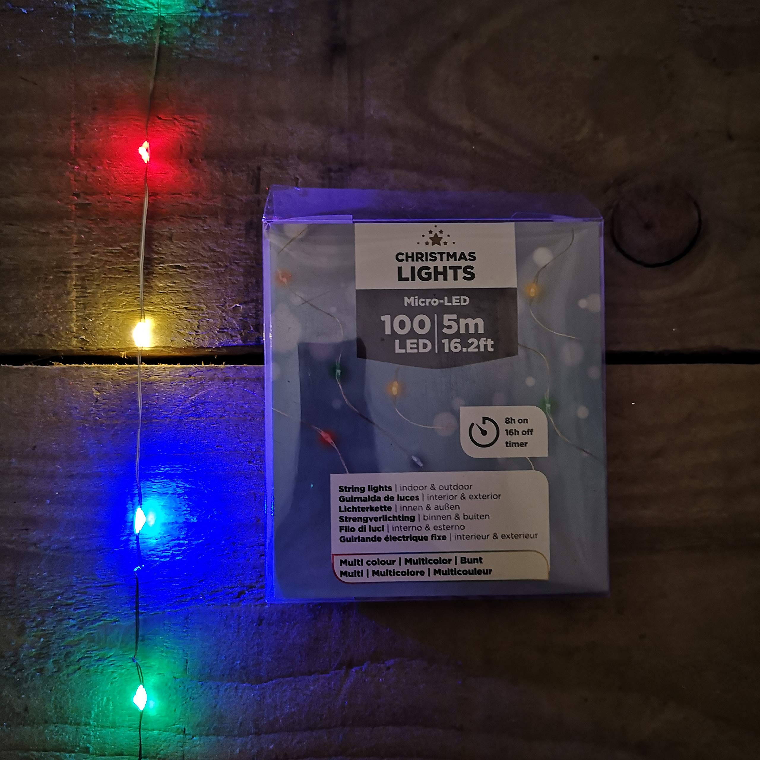New Kaemingk Micro 100 LED String Lights 5m Battery Multi Colour