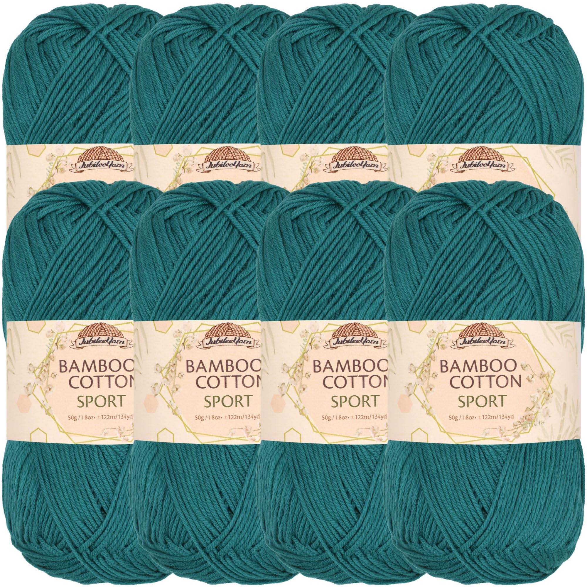 JubileeYarn Bamboo Cotton Sport Yarn - 50g/Skein - Frozen Tidepool - 8 Balls — image 1