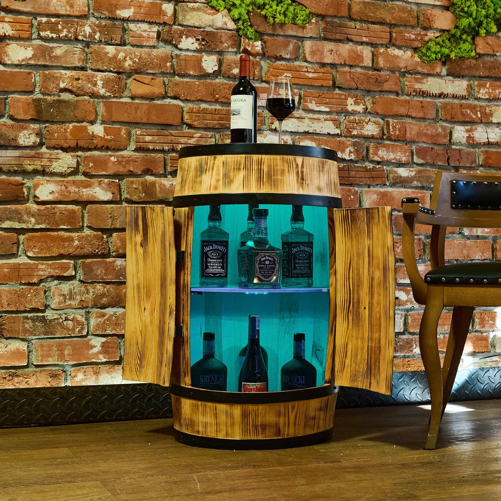 Wine Barrel Furniture Bar Grindelwald Solid Wood Double Pedestal Wine — free download