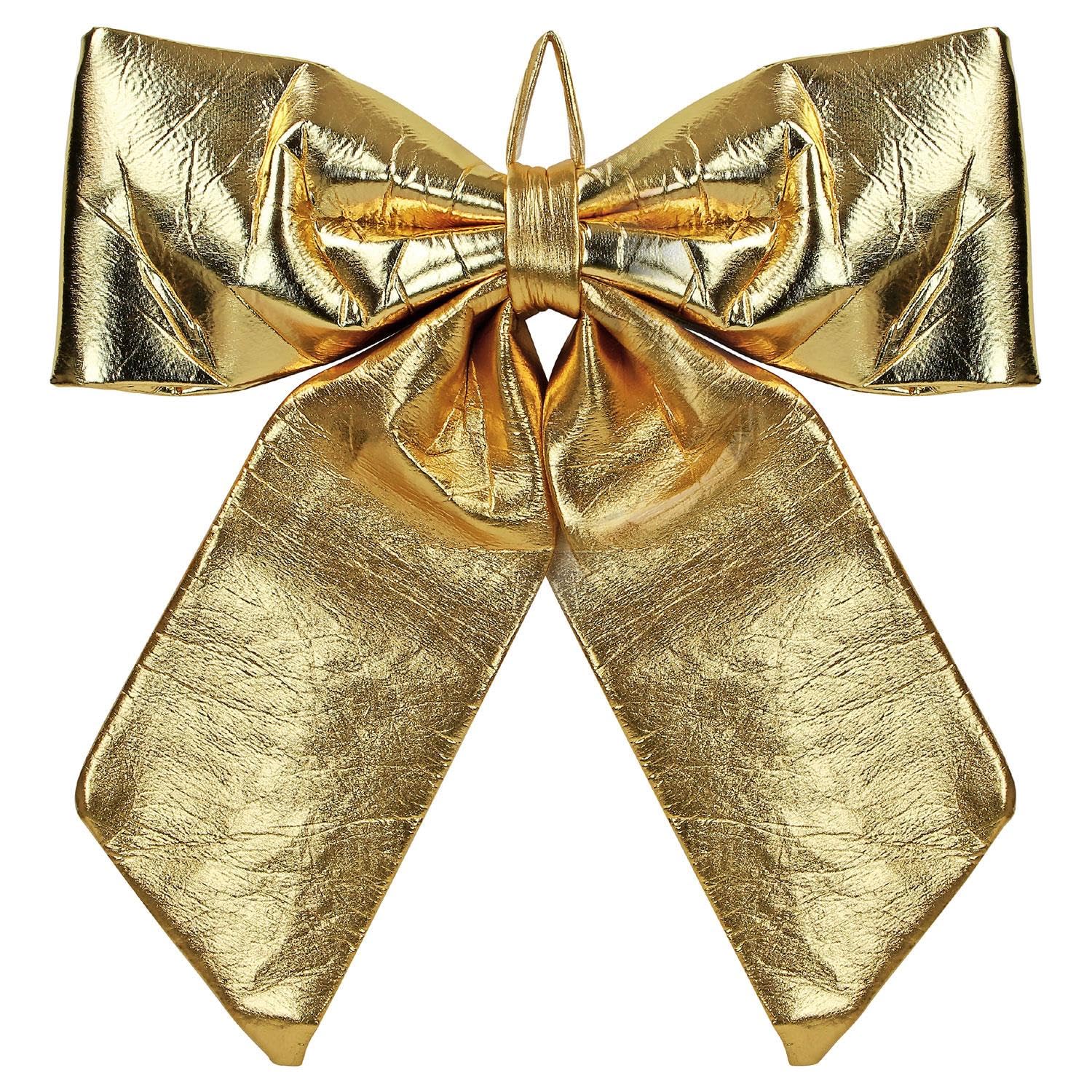 Thrink Extra Large Gold Christmas Bow 60×70 cm – Luxury Shiny Metallic Decorative Bow for Tree Topper, Front Door, Wreaths & Garlands – Elegant Festive Bow Decoration for Holiday Décor Gold