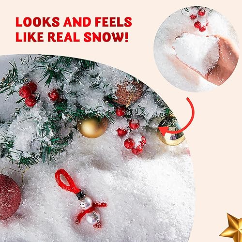 Miniatura 9 de JOYIN Copos de nieve artificiales de plástico de 12 onzas para decoración de árbol de Navidad, escenas de nieve brillantes, decoración de recuerdos