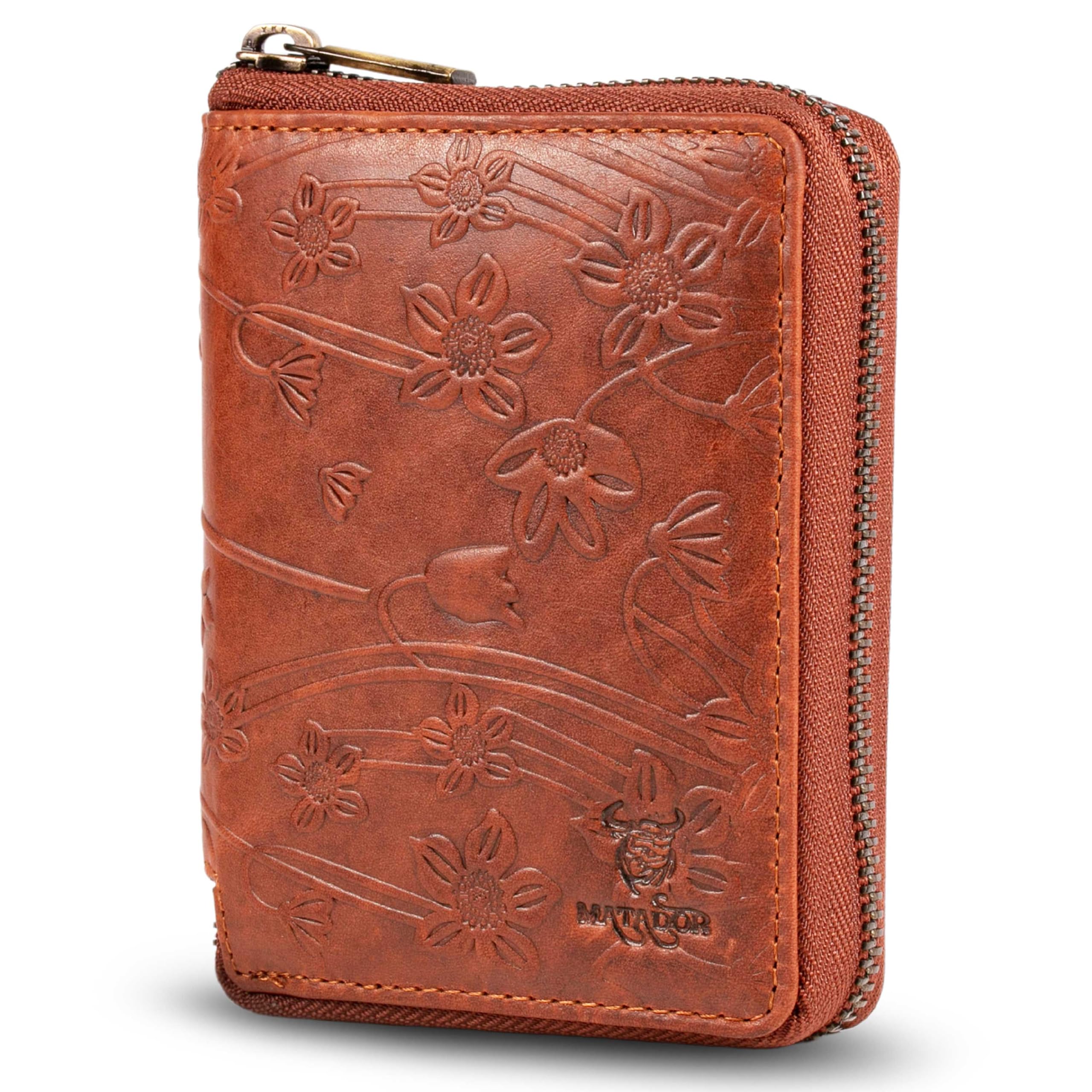 MATADOR Portefeuille Homme Et Femme En Cuir Véritable Noir Nappa Avec Fermeture Éclair - Blocage RFID/NFC - 9 Porte Carte Crédit - Portefeuille Zippé Homme En Cuir - Porte Monnaie Avec Boîte