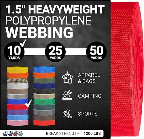 Vista 48 de Strapworks Correa de polipropileno pesado: correas de polietileno resistentes para reparación de equipos de bricolaje al aire libre, 1.5 pulgadas