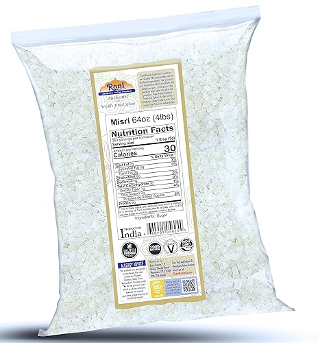 Miniatura 30 de Rani Misri (cristales de azúcar indios) 7 oz (200 g) ~ Todo natural Apto para gluten Sin colores Vegano Kosher Origen indio