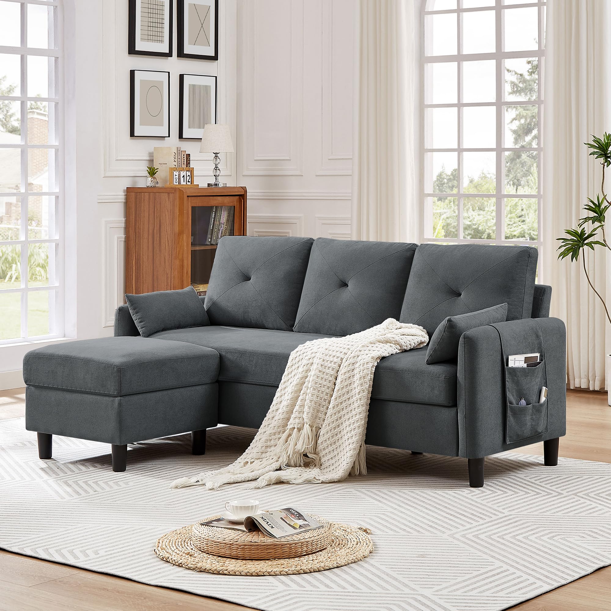The 5 Best Small Sectional Sofas of 2026 1 Jarenie Convertible Sectional Sofa, 77' Small L Shaped 3 Seat Couch with Reversi - product photo