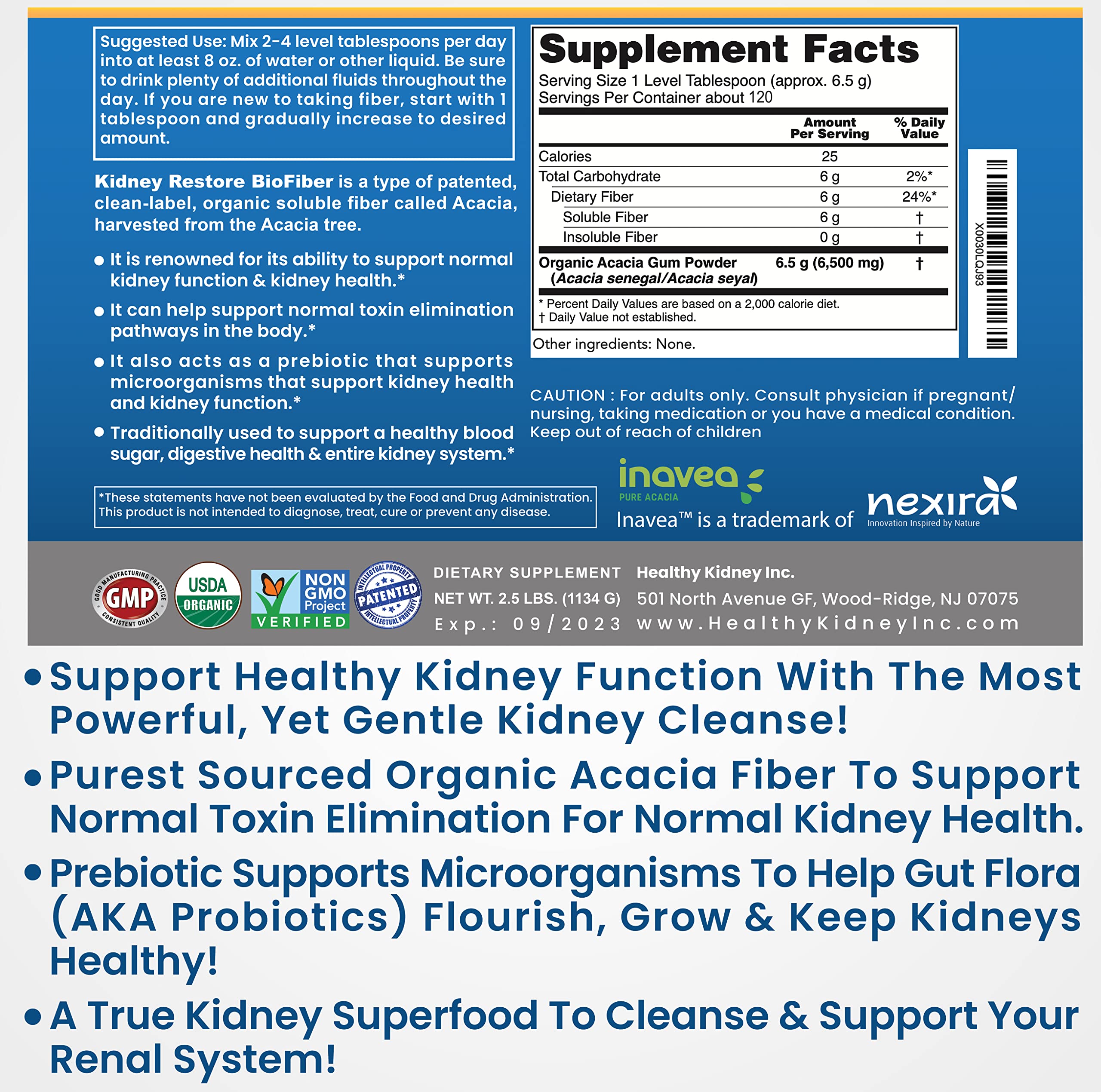 Kidney Restore Bio Fiber Restorative Kidney Support and Kidney Cleanse