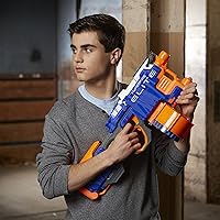 Vista 7 de Nerf HyperFire Elite Blaster motorizado, tambor de 25 dardos, dispara hasta 5 dardos por segundo, incluye 25 dardos oficiales Elite