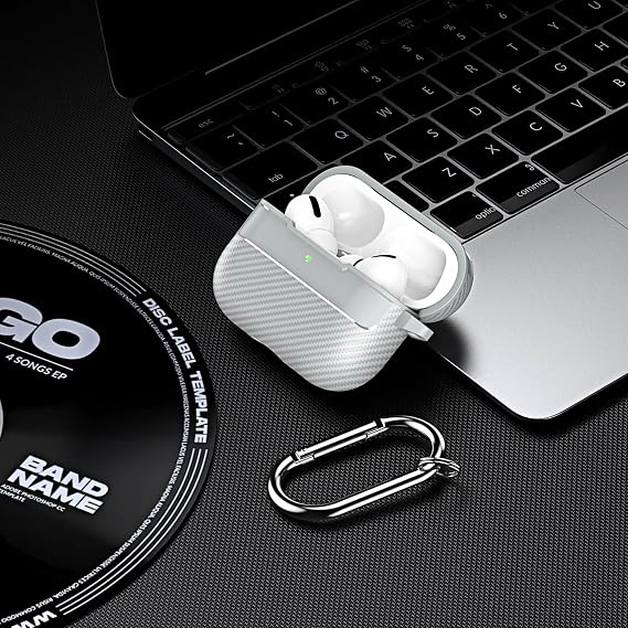 AirPods Pro 3. Nesil Uyumlu Karbon Fiber Hybrid Polymer Technology Premium Kulaklık Kılıfı ve 3'ü 1 Arada Bluetooth Kulaklık Temizleme Kalemi Seti (Gri)