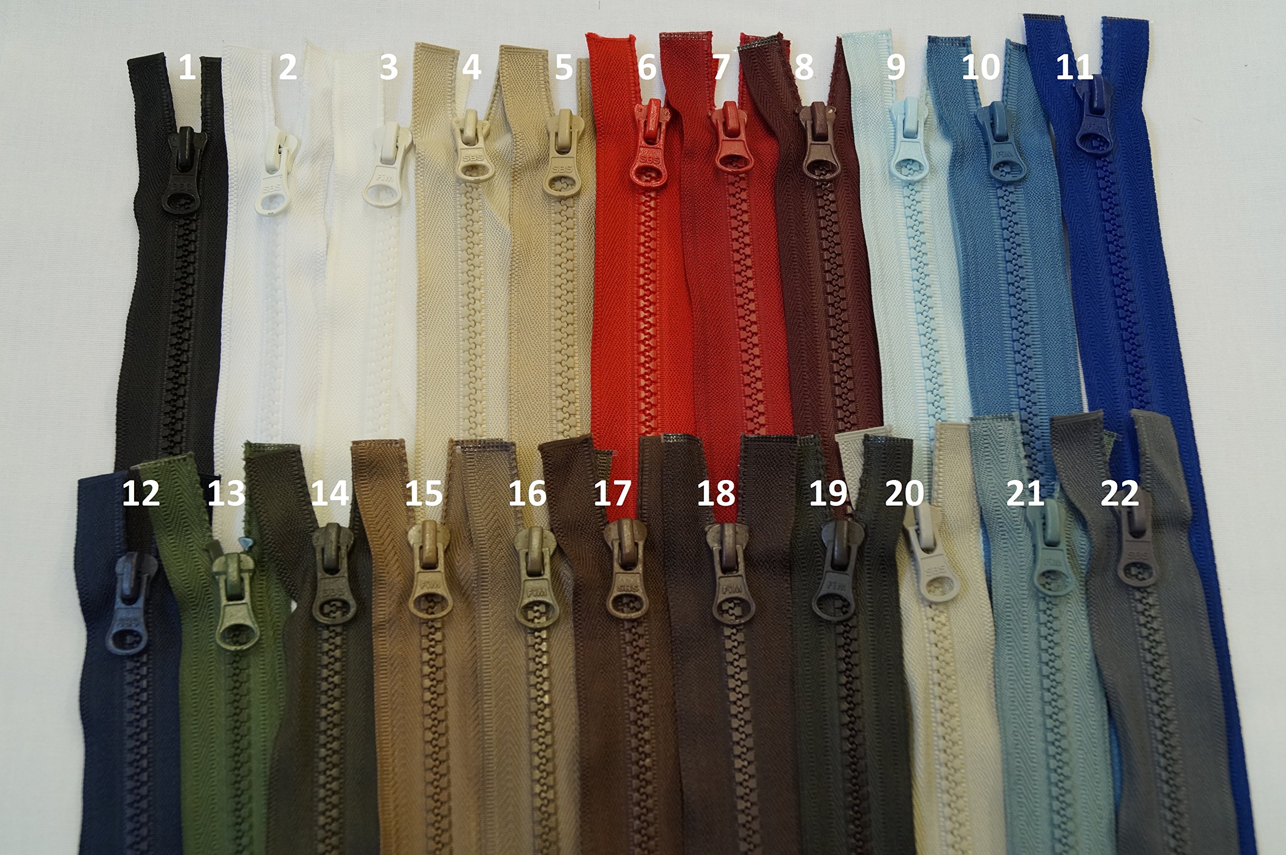 FIM Longueurs Spéciales 31 Cm - 64 Cm - Fermeture éclair Double Sens - En Plastique - Dents N° 5 - Moyenne - Divisible Pour Vestes - Marron Foncé (305) - 62 Cm