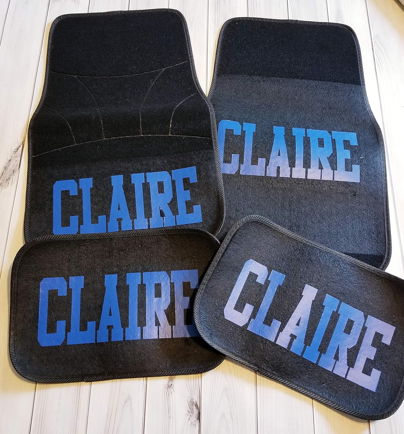 Custom Monogrammed Car Floor Mats – Universal Fit Rubber & Carpet Set (4-Piece)