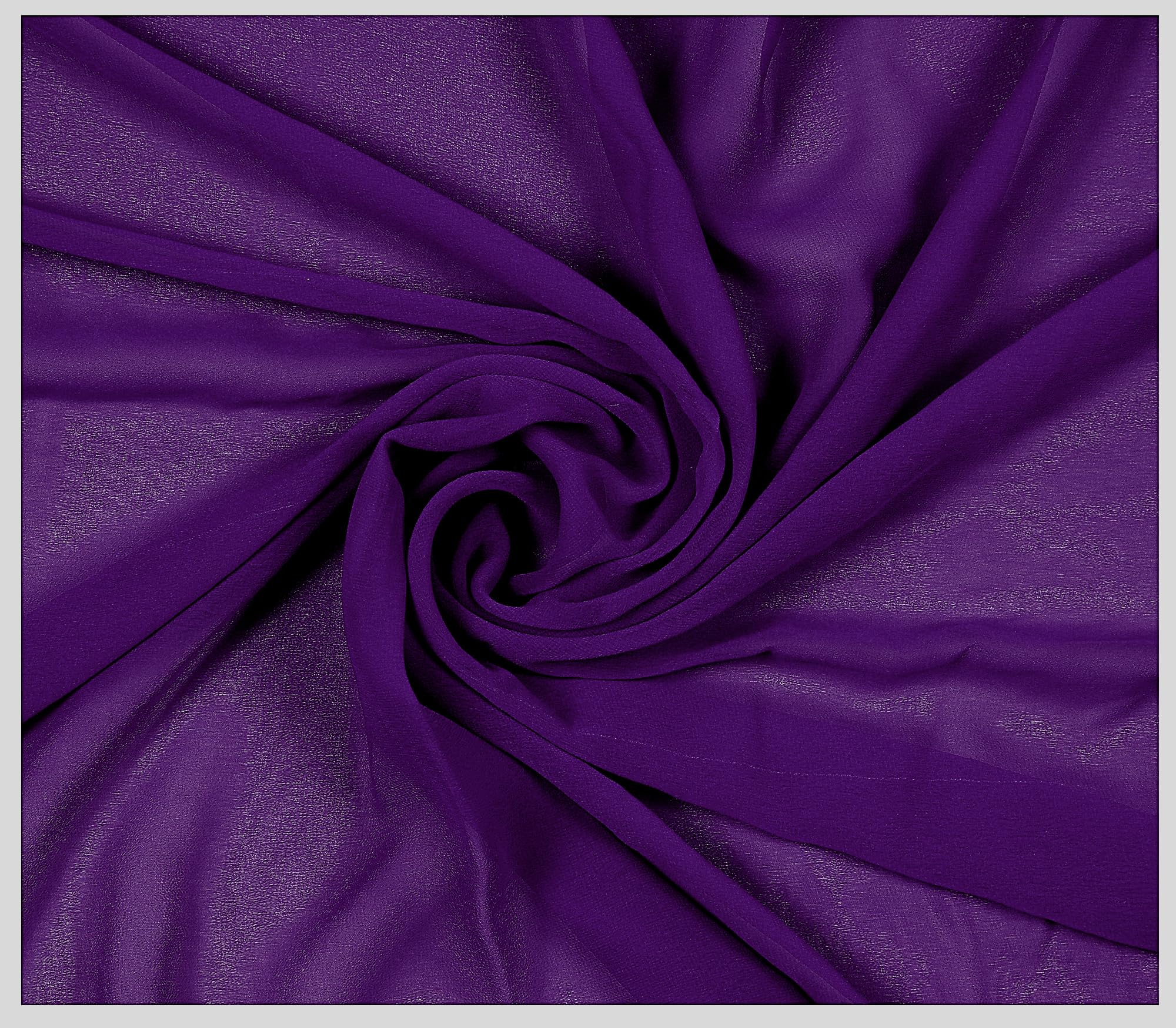 VDS Chiffon Fabric - 1 Yard - 45" Wide Lightweight Sheer Material for Sewing, Arch Draping & Décor – Soft Flowing Cloth for Dresses, Scarves, Wedding Backdrops, Event Décor, Crafts & DIY - Purple — image 1