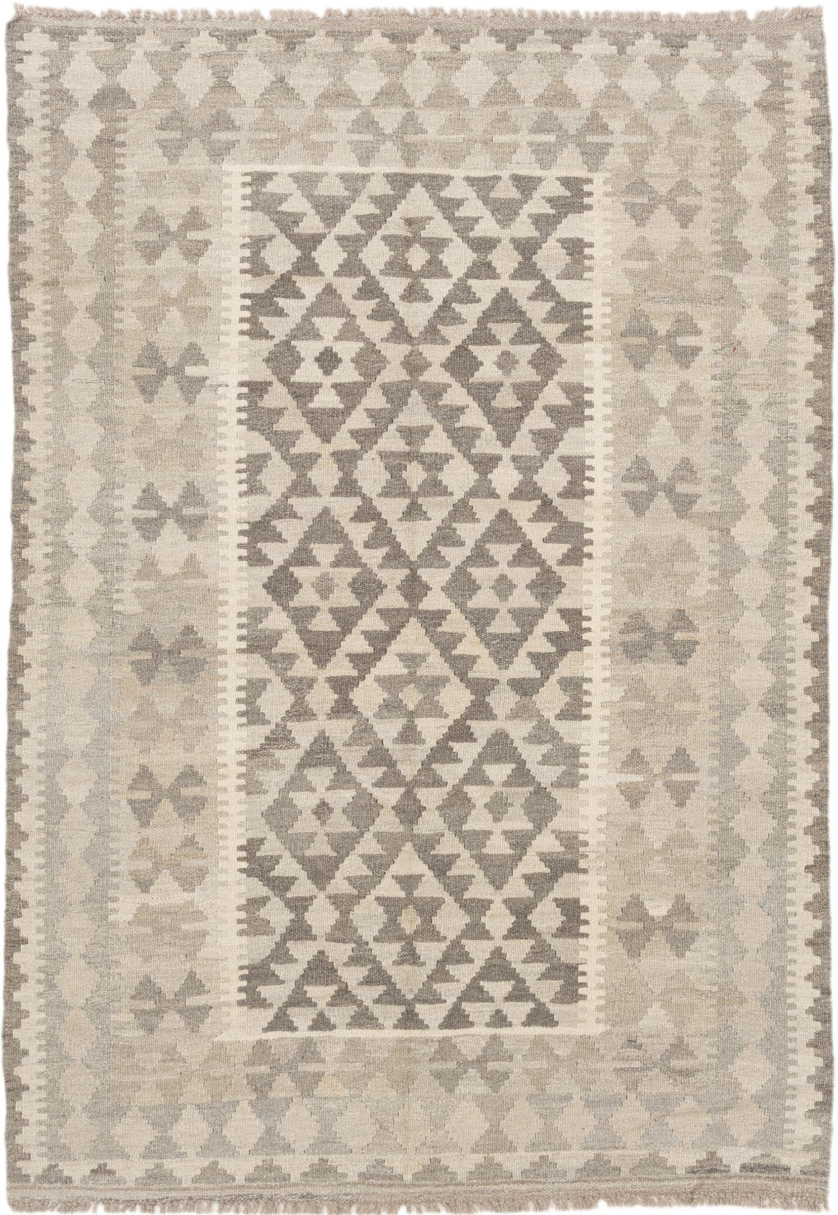 Tapis d'Orient Kilim Afghan 122x175 en laine véritable tissé main