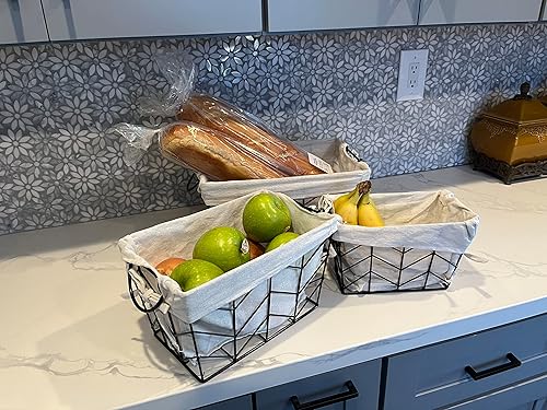 Miniatura 4 de Admired By Nature ABN5E119-BLK - Cestas de almacenamiento de metal, juego de 3 piezas de anidación decorativa, 1 pequeña, 1 mediana, 1 grande