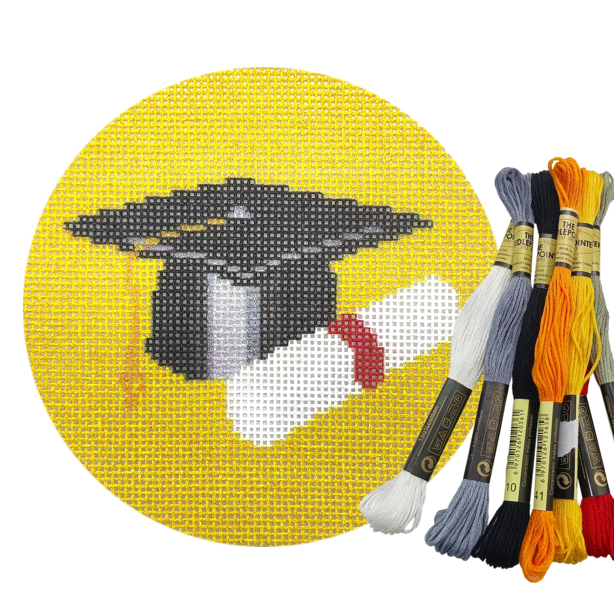 Howie's Needlepoint Needlepoint Kits, 18CT Printed Embroidery Pattern Starter Kits, Stamped Patterns Canvas Kits(Graduation hat and Certificate,4x4inch)
