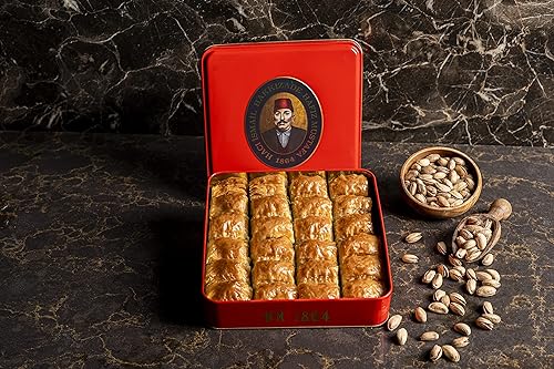 Miniatura 43 de Hafiz Mustafa 1864 Istanbul Baklava - Caja de pastelería - Bocadillos de postre de Baklava horneados hechos de hojas de masa filo fresca, pistacho