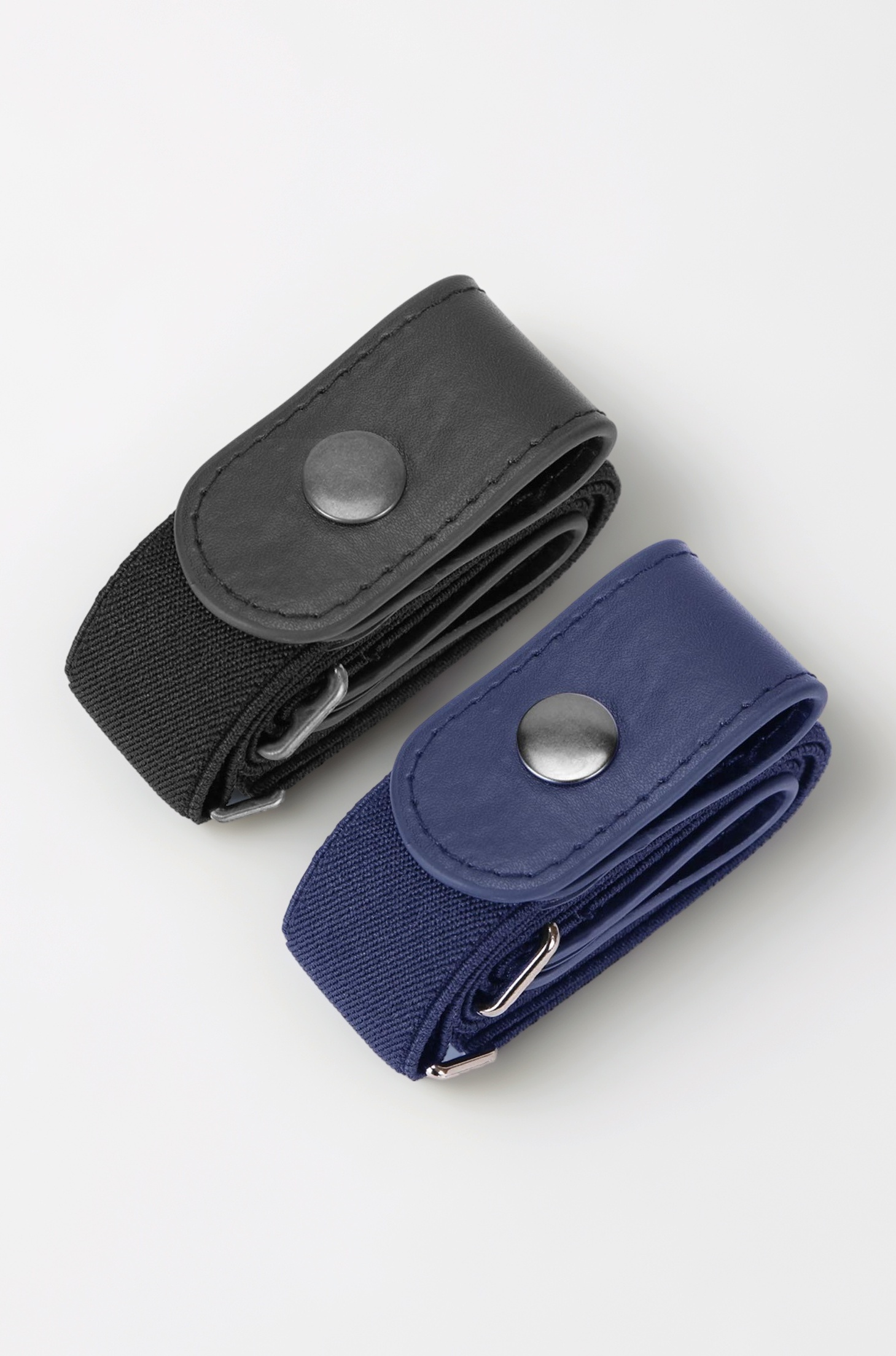 2 Pack Buckle Free Comfortable Elastic Belt for Wmen or Men, Buckle-less No Bulge No Hassle Invisible Belts