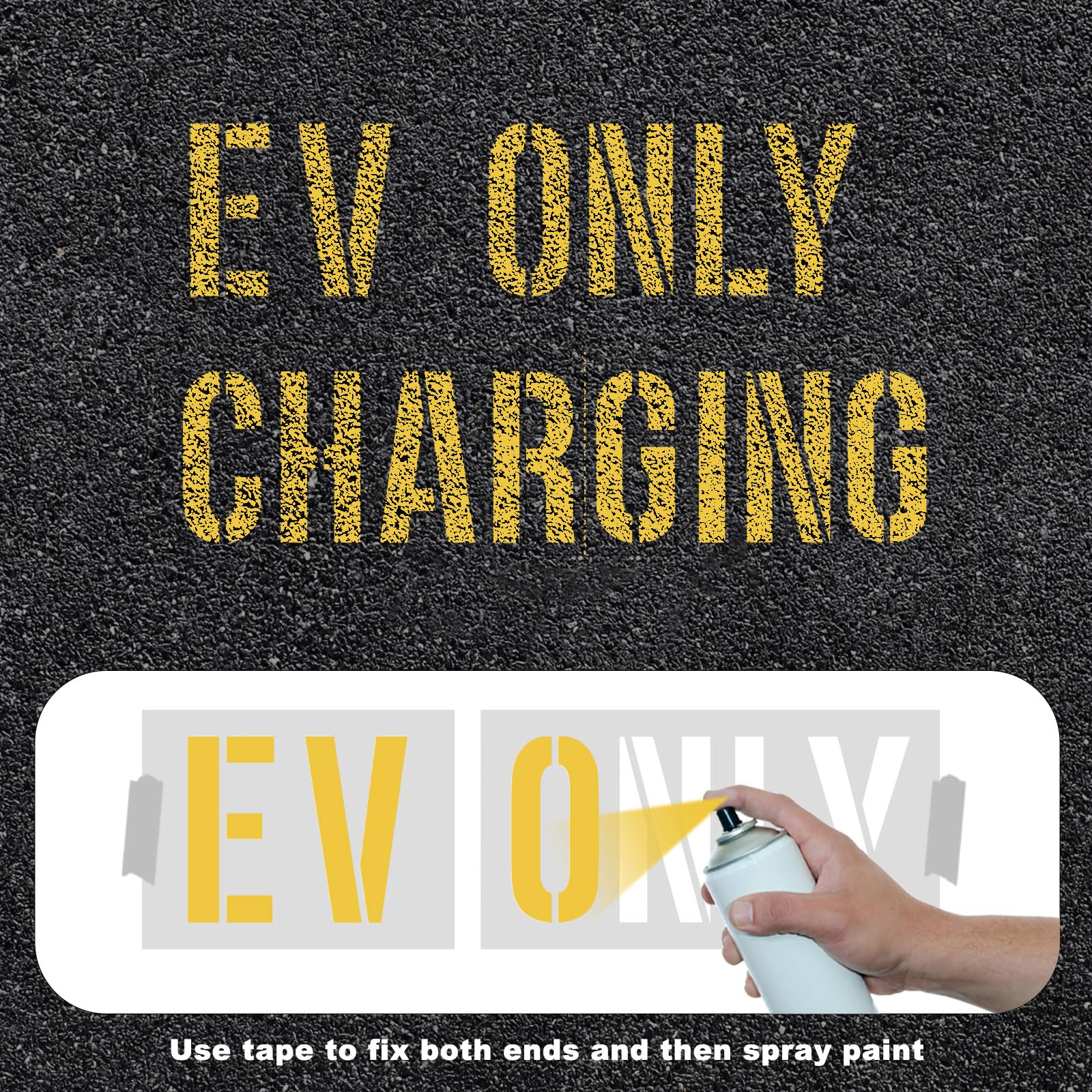 6pcs EV CHARGING ONLY Pavement Stencil - Image 4