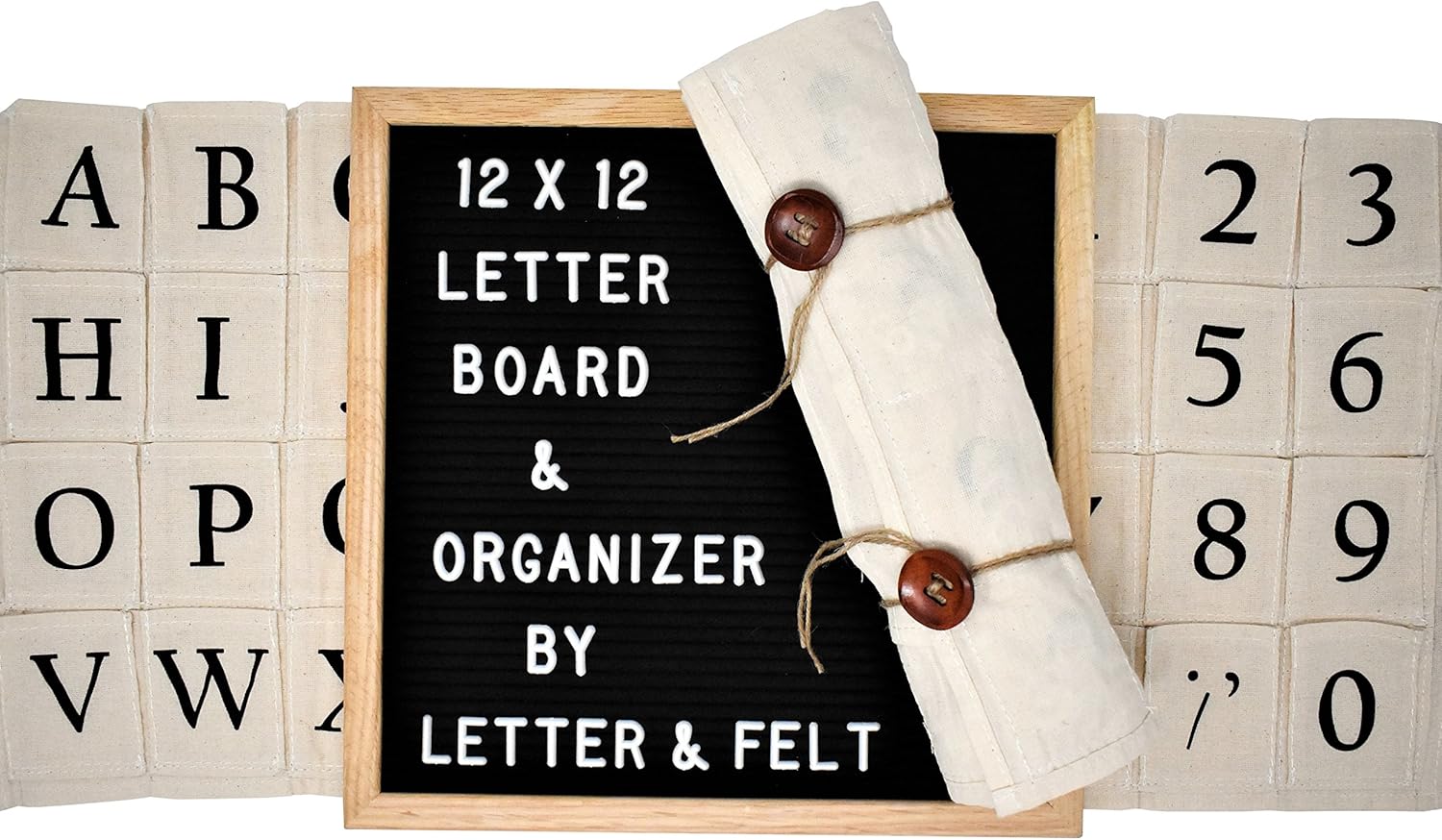 Premium 12x12 Letter Board with Letter Organizer