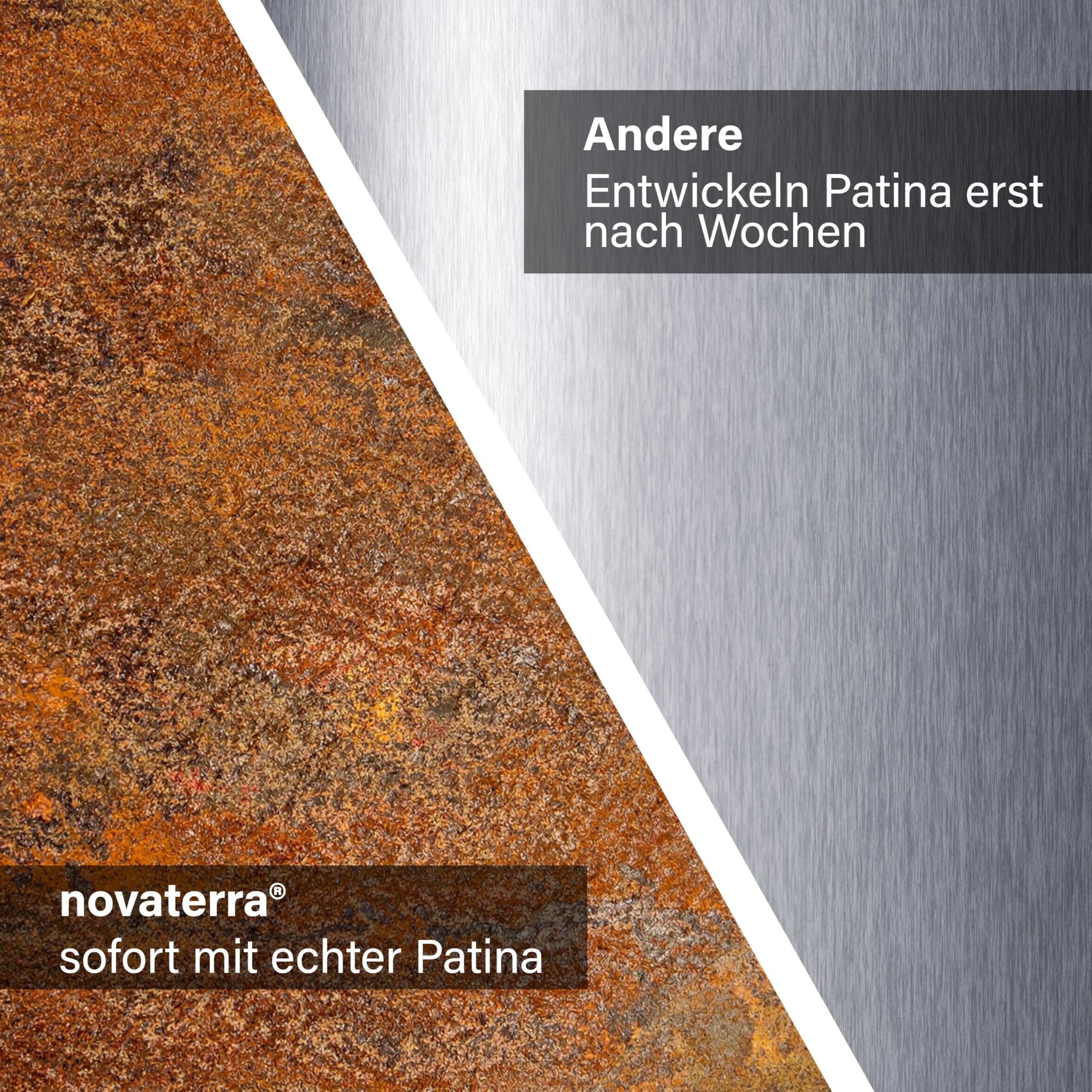 novaterra® Premium Cortenstahl Hochbeet - B 100 cm x T 40 cm x H 30 cm - extrem langlebig & witterungsbeständig - Moderne Gartenbegrünung für Gemüse, Kräuter & Blumen