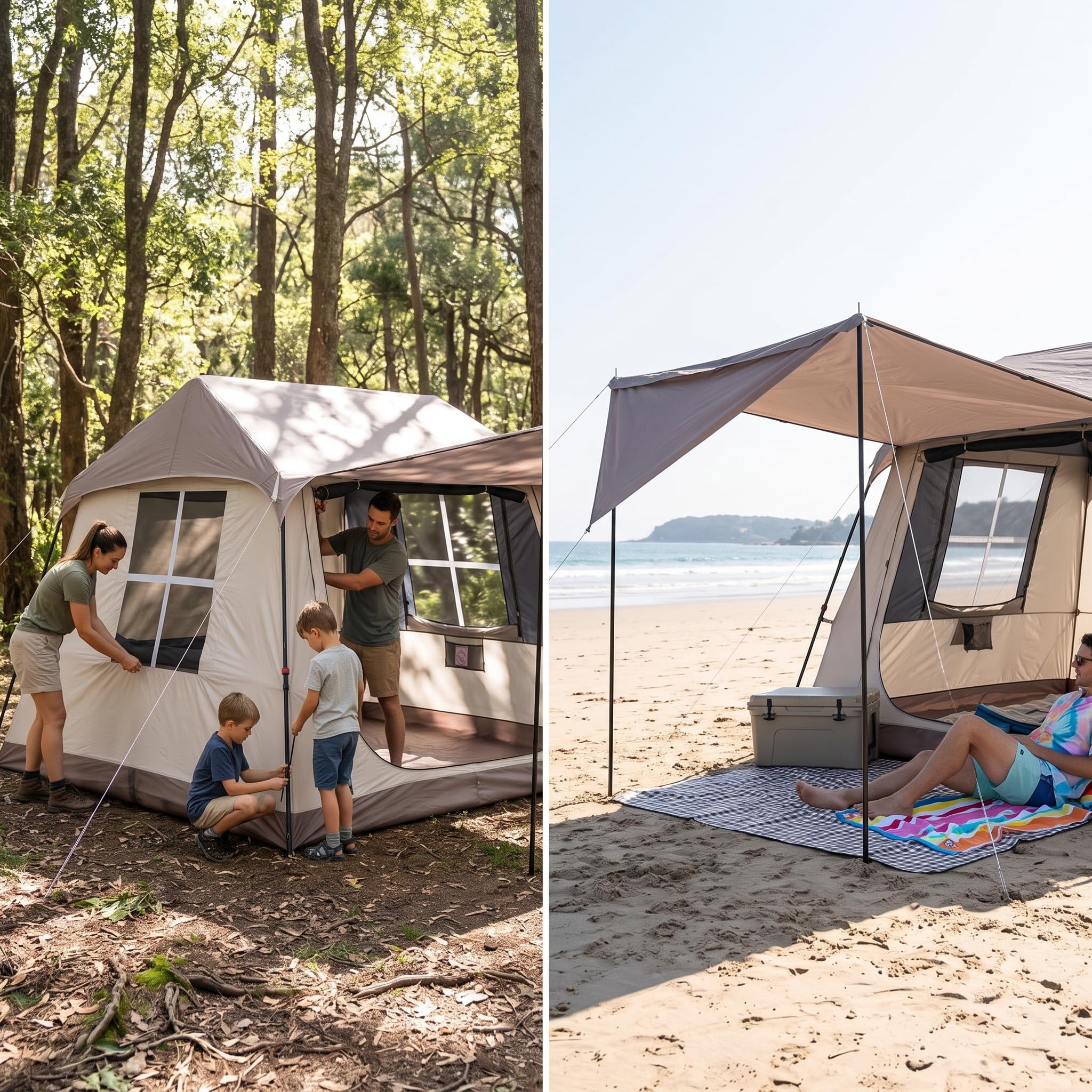 Camping Zelt für 4-6 Personen – Wasserdichtes Familienzelt für Jahreszeiten