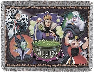 Disney-Pixar Villains, Vile Villains Woven Tapestry Throw Blanket, 48" x 60", Multi Color, 1 Count