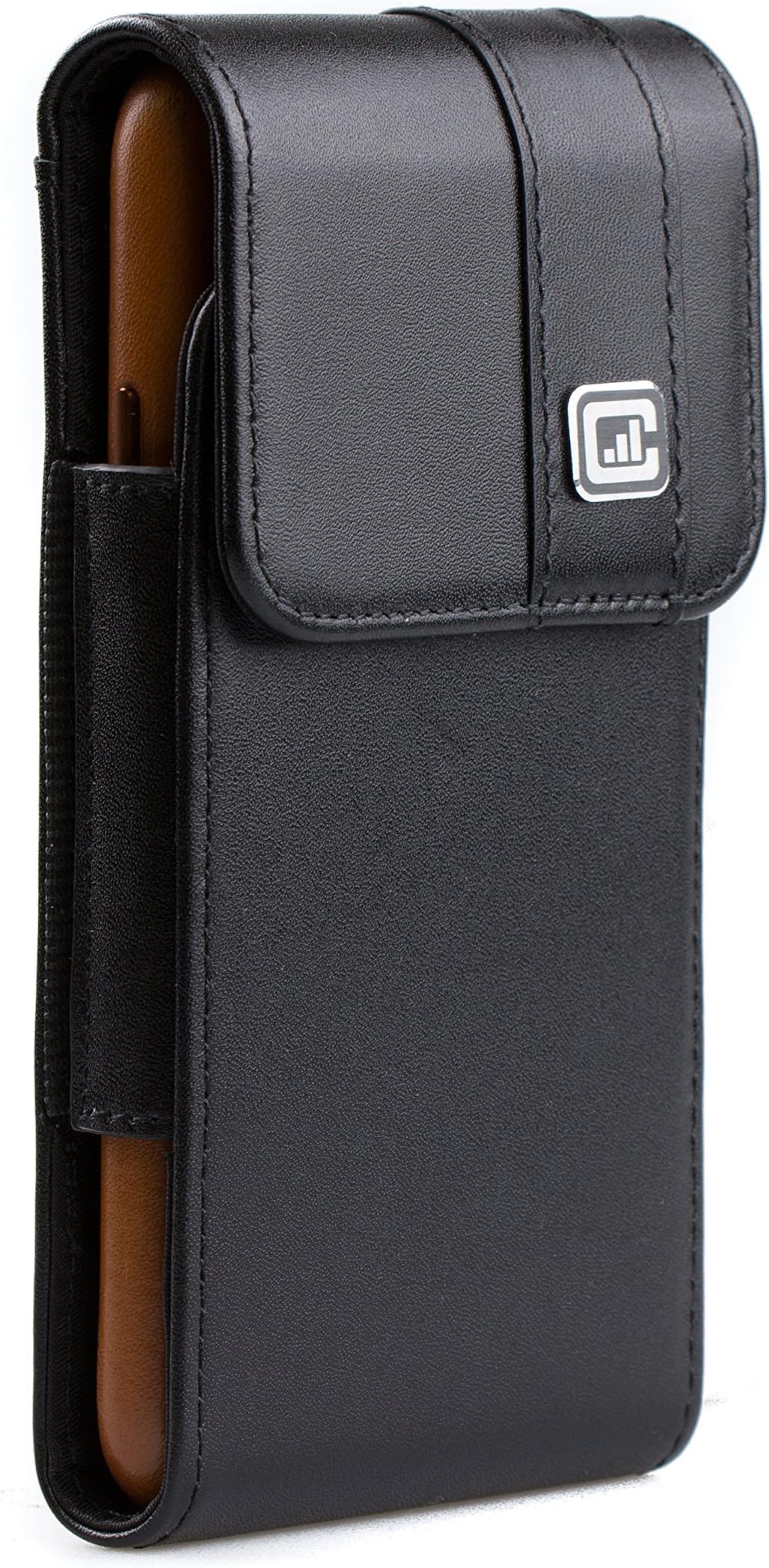 [Gorilla Clip] CASE123 MPS MK II TLS Genuine Leather Vertical Oversized Swivel Belt Clip Holster for Apple iPhone X for use with Apple Leather case or Slim Covers - Black Cowhide