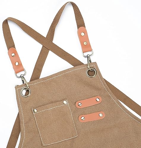 Miniatura 3 de MT WORLD Delantal para hombre, carpintería, cocina, lona con bolsillos, relleno de calcetines de Navidad y cumpleaños para hombres